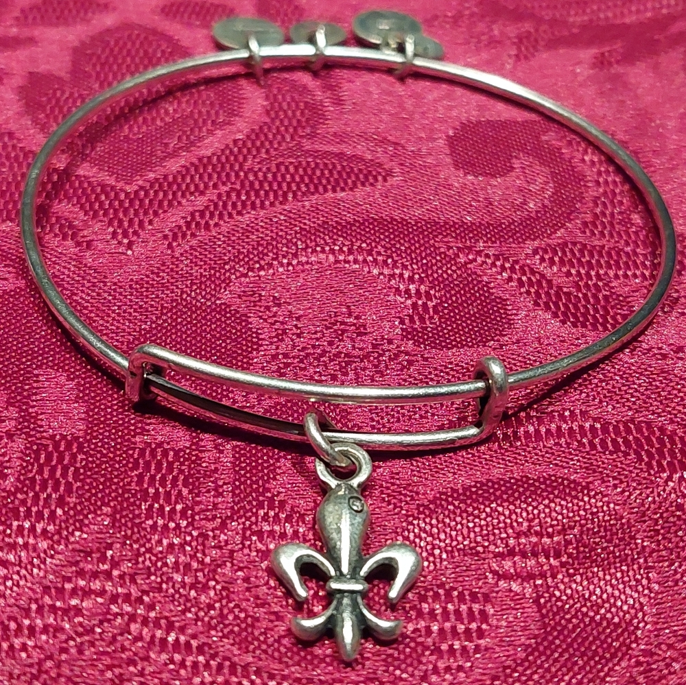 Alex and Ani Fleur de Lis Silver Bracelet